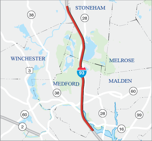 MEDFORD, READING, SOMERVILLE, STONEHAM, WINCHESTER, ANDWOBURN: INTERSTATE PAVEMENT PRESERVATION ON INTERSTATE 93 